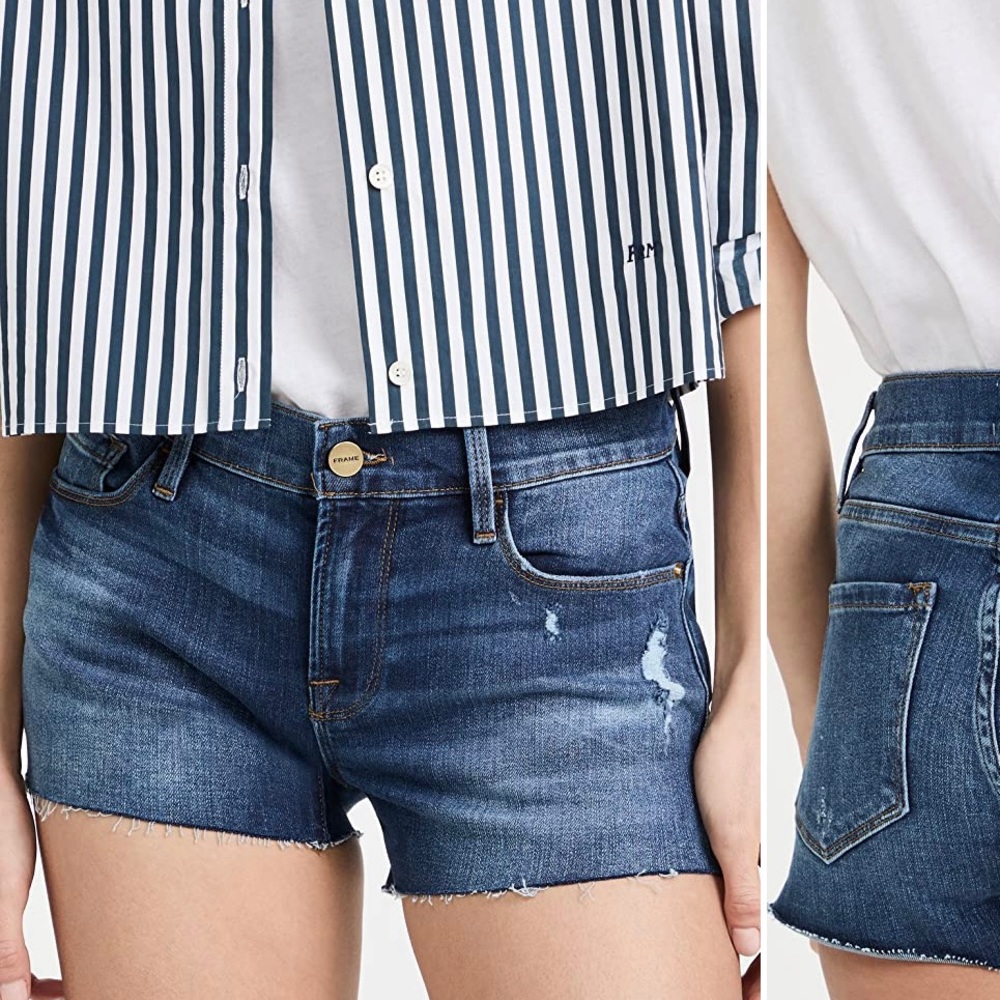 FRAME denim Le Cutoff Jean shorts in blue